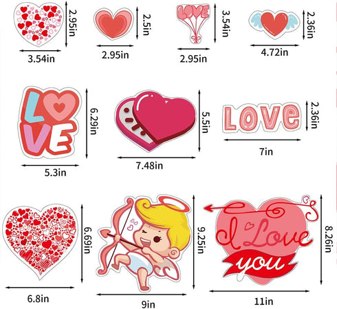 CCINEE Window Cling Sticker for Home Decoration (Heart 2)...