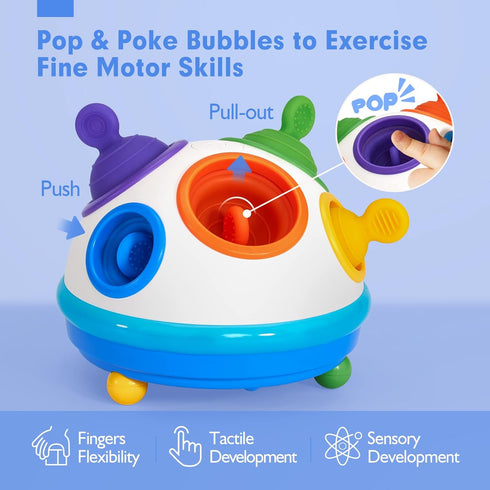 Montessori Toys for 1 Year Old Boy Girl - Toddler Sensory Toys Pop Fidget Toys Spinning Travel Toys for 1 Year Old Gifts Early Development Toy for...