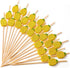 PuTwo Cocktail Picks Handmade Bamboo Toothpicks 100pcs 4.7" in Yellow Pineapples...
