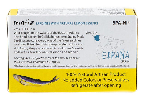 Matiz Sardines with Lemon Packed in Olive Oil (4.2oz/120g tin)...