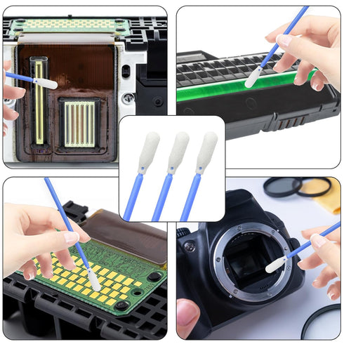 (100 Pcs) 3.66 inch Foam Swab Cleaning Swab Foam Tips Sponge Stick for Inkjet Printer Print Head Camera Optical Lens Optical Equipment (Blue)...