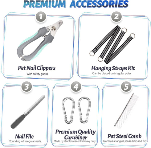 Pet Dog Cat Grooming Hammock Harness for Nail Trimming (XS 12lb), Dog Sling for Cutting Nail, Dog Hanging Holder Hanger for Clipping Nail with Nai...