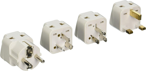 Ckitze 2 Input USA Worldwide Travel Power Adapter Plug Set for International Use - Universal Grounded Safe - CE Certified for Mobile Cell Phone, L...