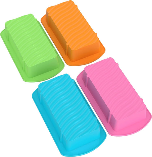 Bakerpan Silicone Mini Loaf Pans for Baking, Mini Cake Pans, 4.5 Inch Baking Pan, Reusable Baking Mold - Set of 4...
