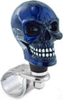 Skull Car Grip Knob Steering Wheel Suicide Spinner, Small Teeth Skeleton Style Car Power Handle Knobs Fit Most Manual Automatic Vehicles, Blue...