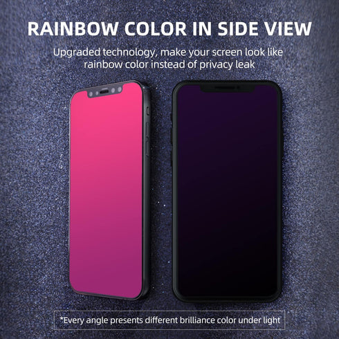 EGKimBa Privacy Screen Protector compatible with iPhone 12 Mini, 5.4 inch Gradient Colorful Electroplated Anti-Spy Anti-Blue Light Easy Installati...