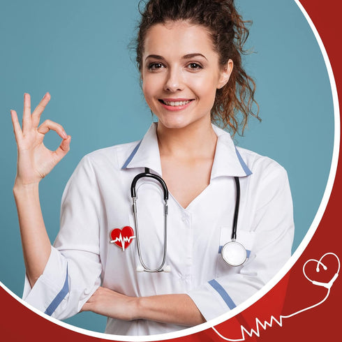 24 Pcs Henoyso Nurse Pins for Badge Medical Pins Nursing Pins for Pinning Ceremony Stethoscope Brooch Pins Nurse Week Gifts...