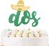Dos Cake Topper Fiesta Party Second Birthday Spring Summer Party Decoration Supplies Handmade Green Double Side Glitter...
