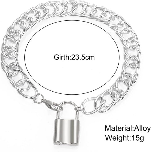 Boho Lock Anklet Silver Ankle Bracelets Chunky Paper Clip Chain Anklets Punk Foot Chain Beach Foot Anklets Accessories Jewelry for Women Gifts...