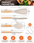 Cooking Spoon and Rice Scooper for Nonstick Cookwares, Great for Cooking and Serving Durable BPA-Free Matte Silicone, Wood Handle Spoon for Mixing...
