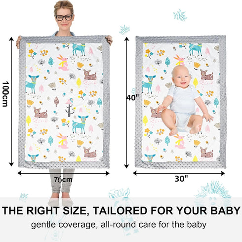 Baby Blanket - Organic Cotton Baby Blanket Soft Cozy, Security Baby Blanket with 3D Little Beans for Soothing Baby,30"X40" Neutral Baby Blanket fo...