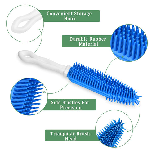 3 Pieces Pet Hair Remove Brush, Akamino Car & Auto Detailing Brush - Hair Lint Remover for Dogs Cats, Rubber Massage Brush for Furniture, Car Inte...