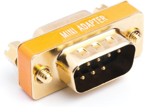 DB9 Null Modem Adapter Male to Female Slimline Data Transfer Serial Port Adapter Gold Plated 2 Pack...