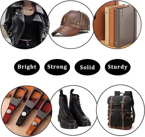 90 Sets Black Chicago Screw Leather Assorted Kit ?6 Sizes of Screw Rivets for Leather Rivet ?for DIY Leather Craft and Bookbinding (M5 X 4, 5, 6, ...