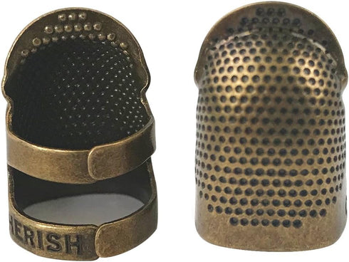 D&D Sewing Thimble Finger Protector, Adjustable Finger Metal Shield Protector Pin Needles Sewing Quilting Craft Accessories DIY Sewing Tools (Smal...