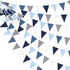 32Ft Deep Blue Party Decorations Royal Triangle Flag Pennant Bunting Fabric Garland for Wedding Birthday Ahoy Achor Nautical Pirate Bridal Baby Sh...