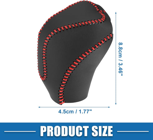 Automatic Gear Shift Knob Cover Sheath Transmission Boot Shift Lever for Subaru Legacy Outback 2020-2023 Faux Leather Black Red Stitches...