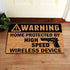 Funny Doormats Home Protected by High Speed Wireless Device Indoor Floor Welcome Mat for Entrance Way Rubber Back for Front Door Indoor Outdoor Cu...