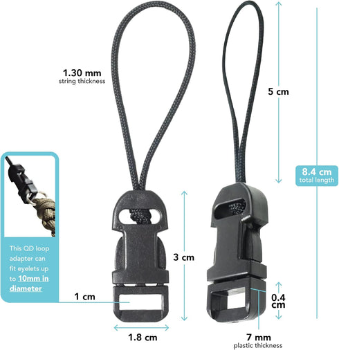 Foto&Tech 2 Pieces Quick Release QD Loop Connector for Camera Neck Strap Compatible with Fujifilm Samsung Sony Olympus Panasonic Canon Nikon Penta...