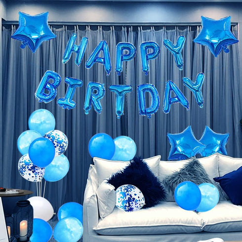 Blue 41st Birthday Decoration Happy Birthday Banner Number 41 Balloons Blue Happy Birthday Sash Cake Topper Latex Confetti Balloons for Boys Men 4...