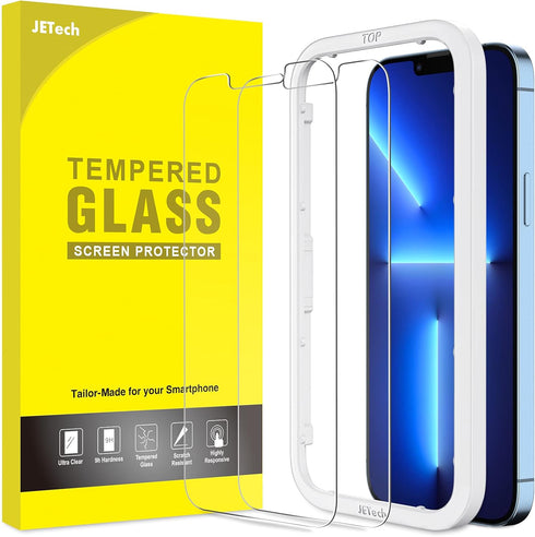 JETech Screen Protector for iPhone 13 Pro Max 6.7-Inch, Tempered Glass Film with Easy-Installation Tool, 2-Pack...