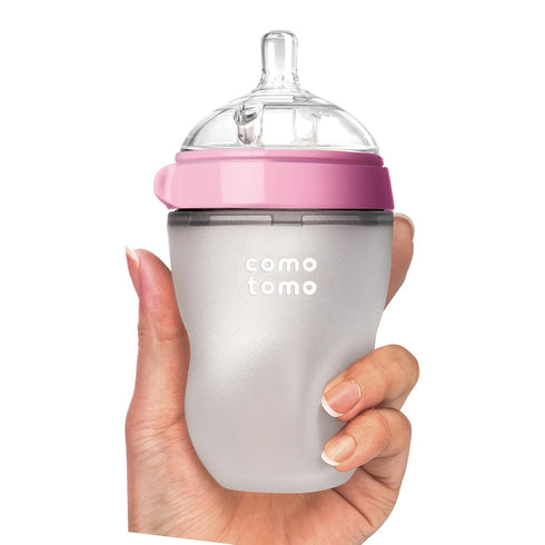 Comotomo Baby Bottle Single Pack, Pink, 8oz...