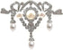 Magnificent Vintage Clear White Ribbon Trio Pearl Drop Brooch Pin Edwardian Jewelry...