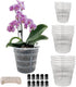 Orchid Pot, 12 Pack Orchid Pots with Holes, 4 Each of 4.5", 5.5", 6.3", Clear Orchid Pots for Repotting, Breathable Slotted Orchids Planter...