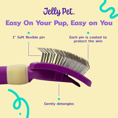 Pivoting Slicker Brush, Brush Head Moves, Soft Pin Slicker, Protects Skin, Prevents Irritation, Effortless Brushing of Shedding Dogs, Detangles an...