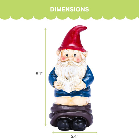 Noa Store Funny Garden Gnomes on Toilet - Funky Yard Art - Gnomes Outdoor Decorations - Naughty Garden Gnome Reading while Doing his Business Lawn...