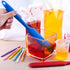 FEPITO Silicone Stir Sticks Kit Includes 9 Pcs Silicone Stir Sticks 4 Pcs Silicone Epoxy Brushes 2 Pcs Silicone Spatula for Mixing Resin, Paint, E...