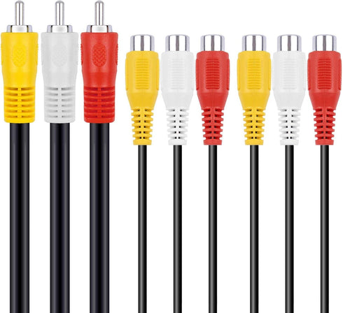 BronaGrand 3 RCA Male Jack to 6 RCA Female Plug Splitter Audio Video Av Adapter Cable 12inch...