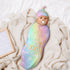 I Love You to The Moon and Back Newborn Swaddle Blankets Hat Sets Soft Stretchy Rainbow Sleep Sack Baby Stuff Receiving Blanket Gifts for Infant B...