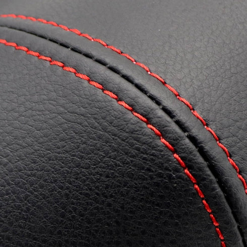 SecosAutoparts Leather Center Console Lid Armrest Cover Compatible with Lexus IS200 IS250 IS300 IS350 2014 2015 2016 2017 Black Leather Red Stitch...