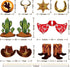 24Pcs Western Cowboy Party Decorations Centerpiece Sticks, Western Theme Birthday Party Supplies Table Centerpiece Decorations, Wild West Cowboy B...