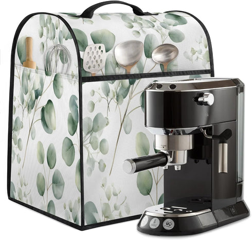 Large Blender Cover Eucalyptus Leaves Stand Dust Covers for Appliance Kitchen Mixer Covers with Top Handle Pockets Waterproof Food Processor Prote...