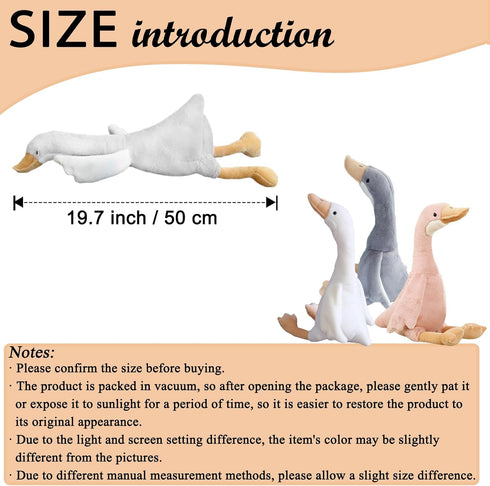 19.7" Plush Goose Stuffed Animal Soft Stuffed Swan Toy for Kids Girls Boys, Grey...