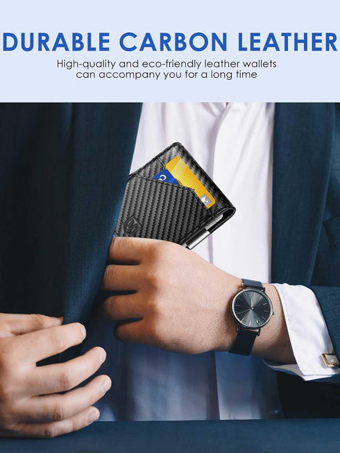 Wallet for Men Slim Minimalist, Mens Wallets Rfid Blocking, Leather Money Clip Wallet with Credit Card Holder, Birthday Gifts for Men Him Boyfrien...