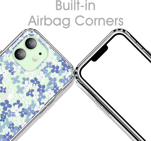for iPhone 12 Case and iPhone 12 Pro Case Clear 6.1 Inch with Pattern Design, Protective Slim TPU Cover + Shockproof Bumper for Women and Girls (T...