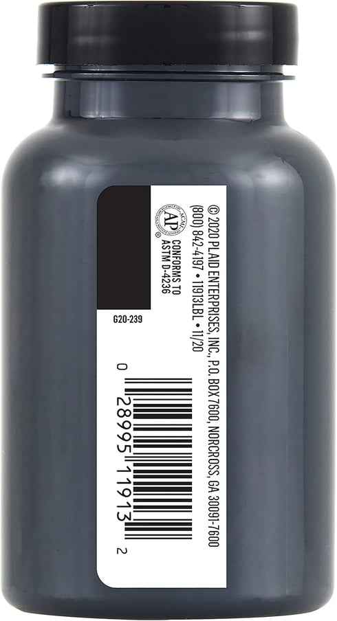 FolkArt, Classic Black 8 fl oz One Assorted 236 ml Brilliant Gloss Acrylic Paint for Easy to Apply DIY Crafts, Art Supplies with A Glossy Finish, ...
