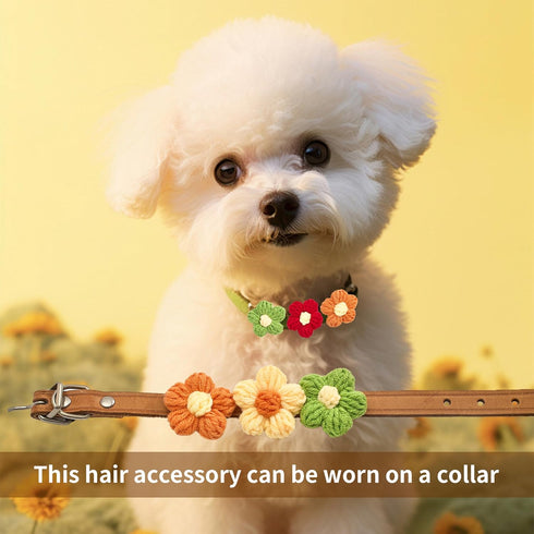 PET SHOW 10Pairs/Pack Flower Dog Hair Bows for Small Medium Dogs Yorkie Girl Boy Flower Bows with Rubber Band Doggies Cat Grooming Hair Accessorie...