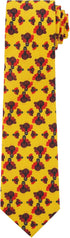 Jacob Alexander Men's Turkey Happy Thanksgiving Regular Neck Tie - Yellow Brown...