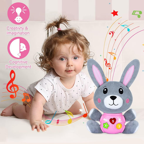 Baby Toys 6 to 12 Months - Musical Infant Baby Toys 0-6 Months Newborn Plush Rabbit Toys - Light Up Baby Toys for 1 Year Old Boys & Girls Babies T...
