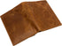 USA RFID Leather Slim Thin Bifold ID Money Wallet Oval Shape Badge Holder (Tan)...