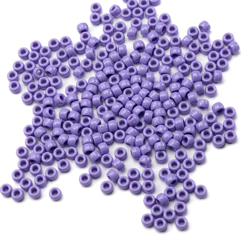 1000 Pcs Acrylic Plastic White Pony Beads 6x9mm Bulk Kandi Beads for Friendship Bracelet Necklace Jewelry Making Pens Hair Braiding Kit (Violet bl...