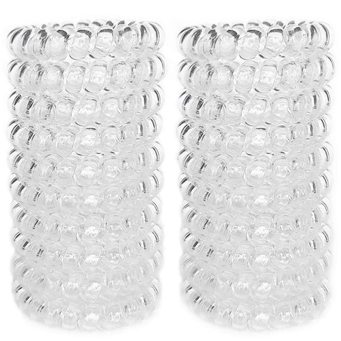 Spiral Hair Ties 20 Pieces Coil Hair Ties Traceless No Crease Phone Cord Hair Ties Waterproof Ponytail Holder 2.15inch No Damage Elastic Hair Band...