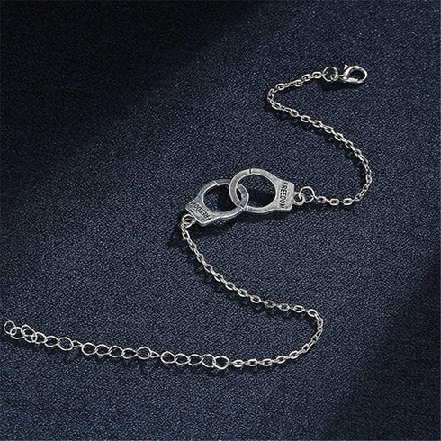 Handcuffs Anklet Bracelet stainless steel Cute Silver Anklets chain charm Foot Jewelry Accessories for Women Summer Beach...