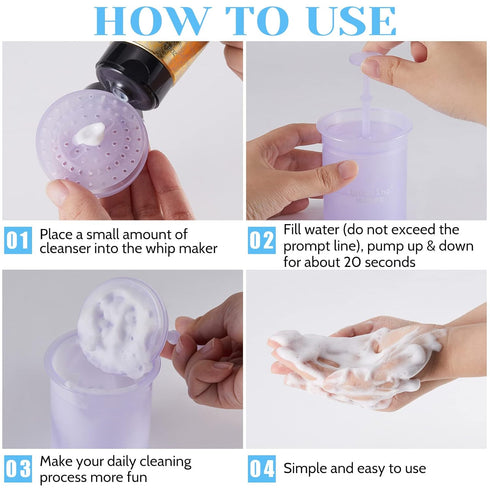 4 Pieces Face Foam Maker Travel Cleanser Face Wash Foamer Convenient Facial Skincare Whip Maker Household Quick Facial Cleansing Tool Lightweight ...