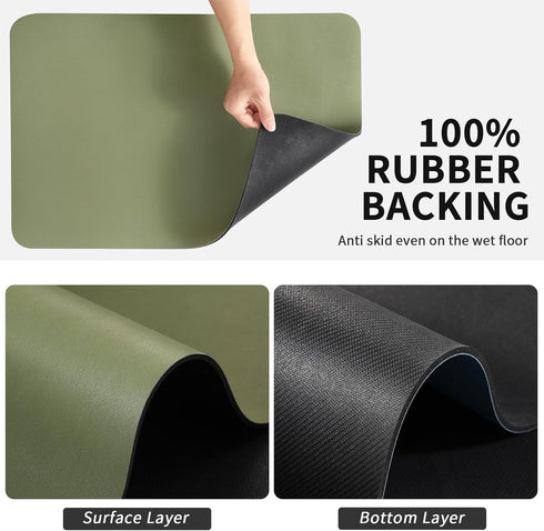 Dish Drying Mat for Kitchen Counter, Heat Resistant Drainer Mats with Non-slip Rubber Backed, Hide Stain Kitchen Super Absorbent Draining Mat, Eas...