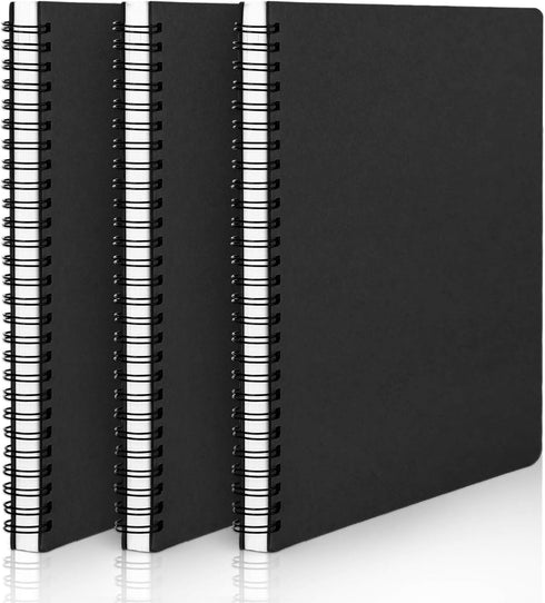 EUSOAR Spiral Lined Notebook, A5 3packs 5.5"X8.3" 120 Pages Hardcover Lined Travel Writing Journal, Notepad Sketchbook, Students College Office Bu...